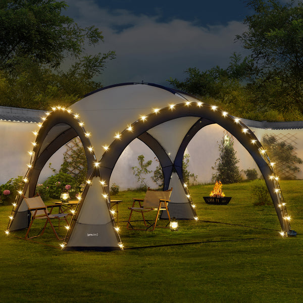 [pro.tec] Paviljoen Grästorp met LED-verlichting 345x345x247 cm - 3 varianten