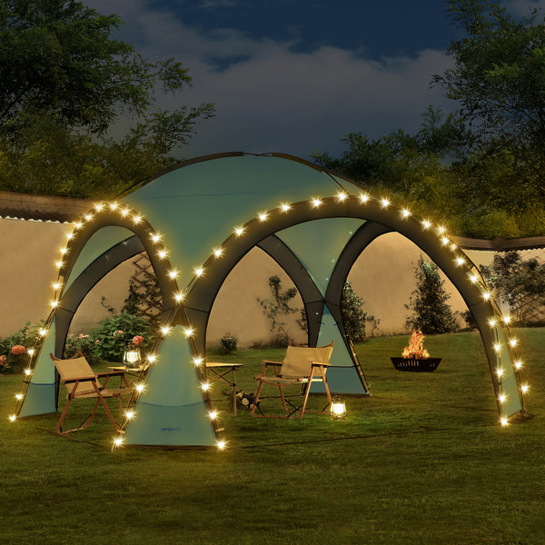 [pro.tec] Paviljoen Grästorp met LED-verlichting 345x345x247 cm - 3 varianten