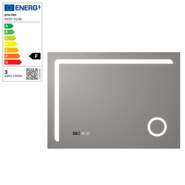 [pro.tec] Spiegel Chambave met LED verlichting zilverkleurig - 4 varianten