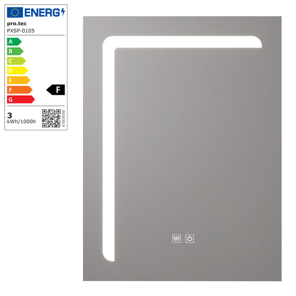 [pro.tec] Spiegel Chambave met LED verlichting zilverkleurig - 4 varianten