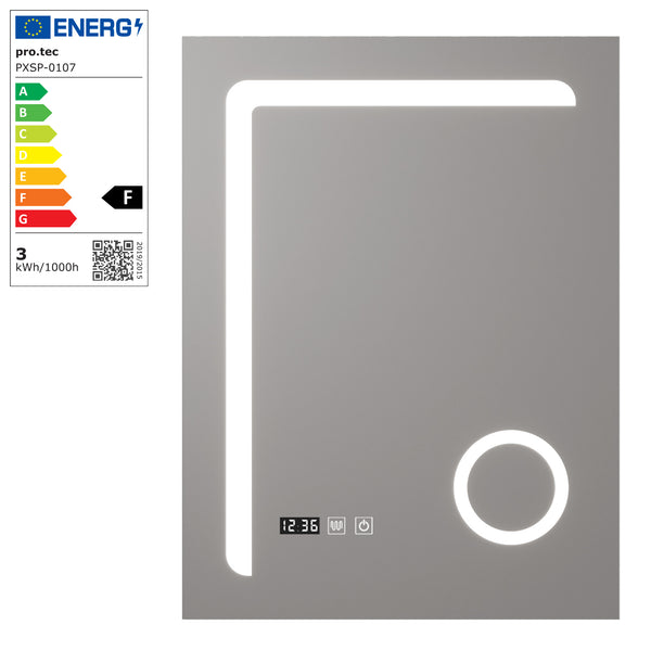 [pro.tec] Spiegel Chambave met LED verlichting zilverkleurig - 4 varianten