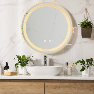 [pro.tec] LED spiegel rond Maratea zilverkleurig - 4 varianten