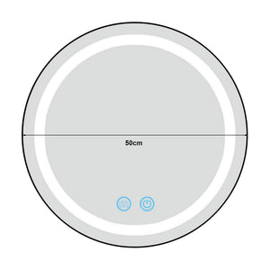 [pro.tec] LED spiegel rond Maratea zilverkleurig - 4 varianten