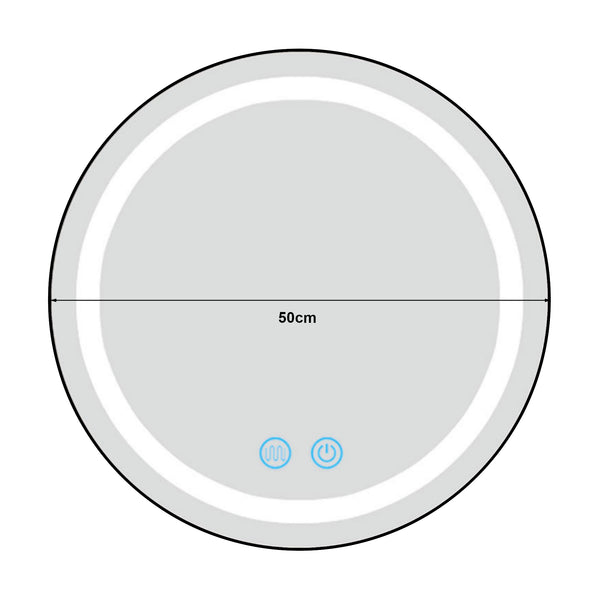 [pro.tec] LED spiegel rond Maratea zilverkleurig - 4 varianten