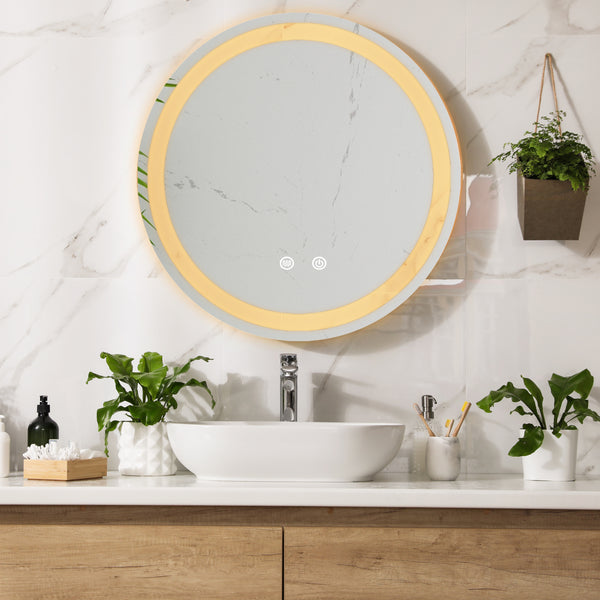 [pro.tec] LED spiegel rond Maratea zilverkleurig - 4 varianten