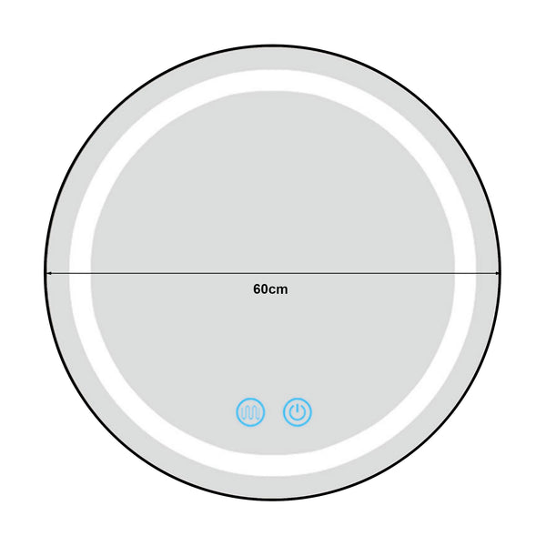[pro.tec] LED spiegel rond Maratea zilverkleurig - 4 varianten