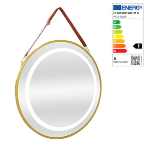 [pro.tec] LED spiegel Picerno rond goudkleurig - 4 varianten
