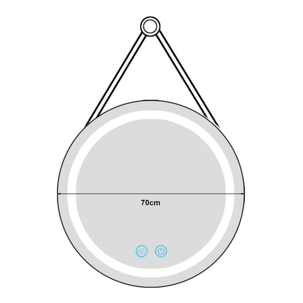 [pro.tec] LED spiegel Picerno rond goudkleurig - 4 varianten