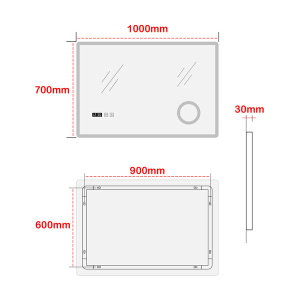 [pro.tec] Spiegel Racale met LED verlichting wit - 3 varianten