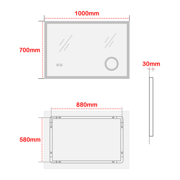 [pro.tec] Spiegel Scafa met LED verlichting - 4 varianten