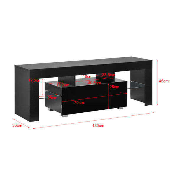 Tv meubel Grimsey met led verlichting, afstandsbediening, planken en lade - verschillende kleuren