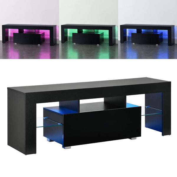 Tv meubel Grimsey met led verlichting, afstandsbediening, planken en lade - verschillende kleuren