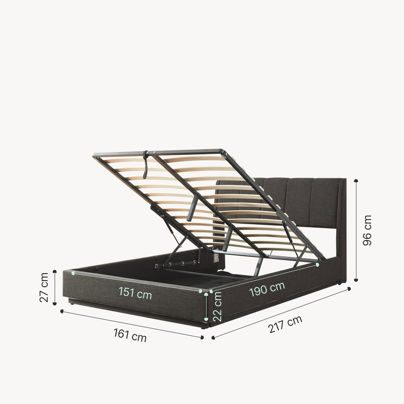 Maatschets Tweepersoonsbed Tröstiar met matras en LED [en.casa]
