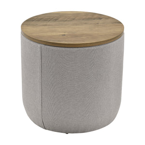Salontafel Napier opbergtafel rond 41xØ43 cm hout en grijs
