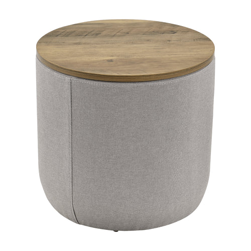 Salontafel Napier opbergtafel rond 41xØ43 cm hout en grijs