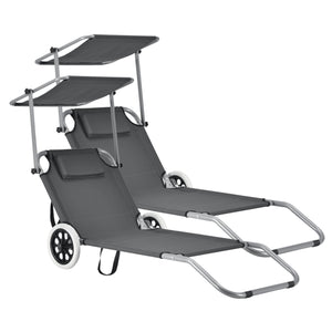 2-delige set ligbed Falun met dak en wielen antracietgrijs casa.pro - premiumXL