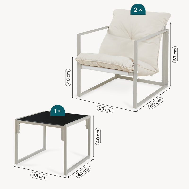 Maatschets Tuinset Karg - 3-delige loungeset casa.pro