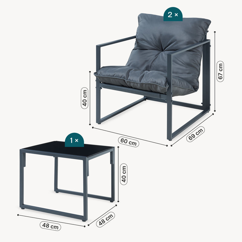 Maatschets Tuinset Karg - 3-delige loungeset casa.pro