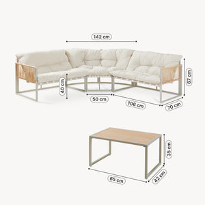 Loungeset Karg tuinset met kussens casa.pro