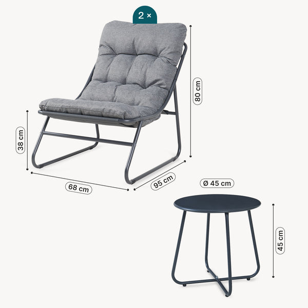 Tuinset Malmö - 3-delige loungeset casa.pro