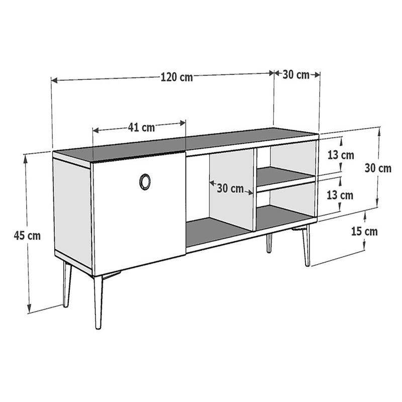 Maatschets TV meubel Nannestad 45x120x30 cm 2 - varianten
