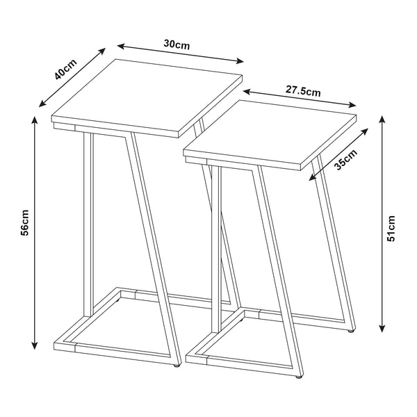 Bijzettafel Salem set van 2 [en.casa]