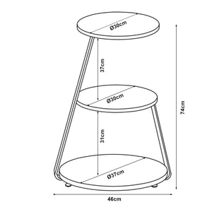 [en.casa] Bijzettafel Sipoo 74x46x37cm - 5 varianten