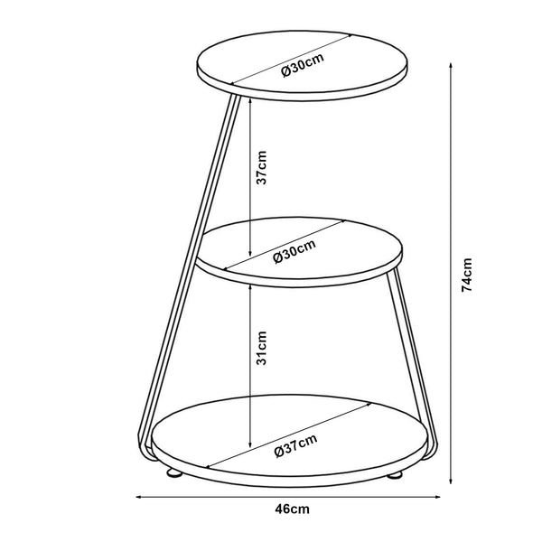 [en.casa] Bijzettafel Sipoo 74x46x37cm - 5 varianten