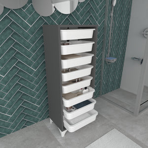 [en.casa] Opbergkast Lurøy met 8 manden 116,5x45x30 cm - 2 varianten