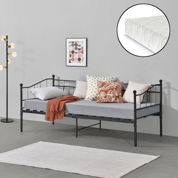 Eenpersoons slaapbank Arjeplog met matras 90x200 cm - 2 varianten