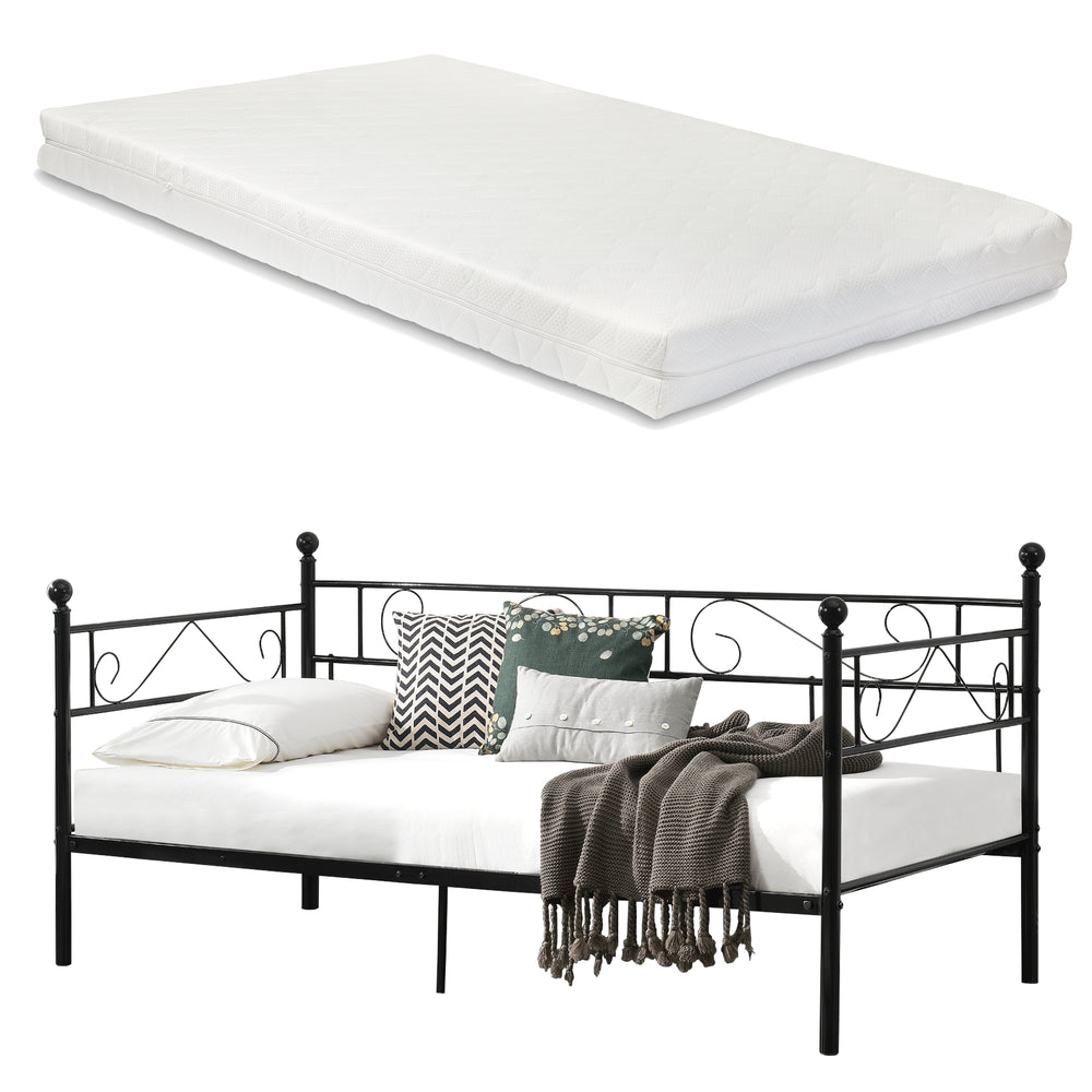 Eenpersoons slaapbank of 3-zitsbank met matras 90x200 cm - verschillende kleuren