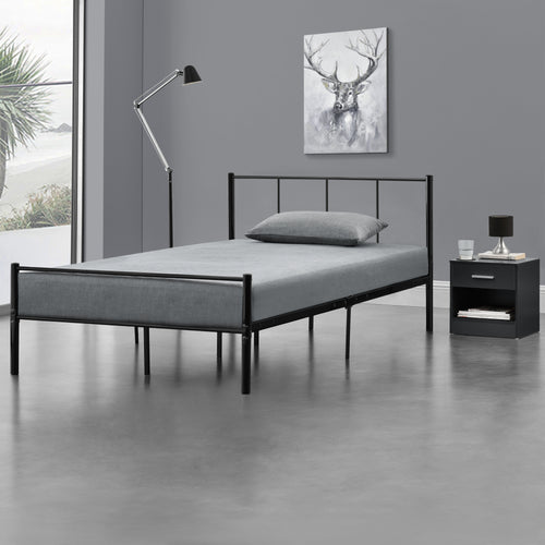 Metalen bed Laos Zwart in verschillende maten [en.casa] - premiumXL