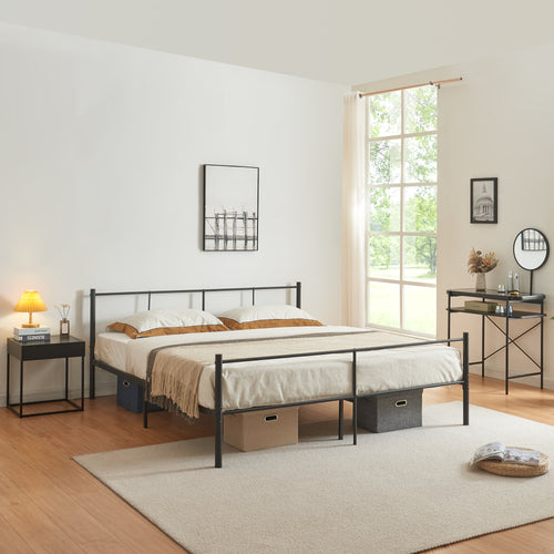 Metallbed Laos in verschillende maten Zwart [en.casa] - premiumXL