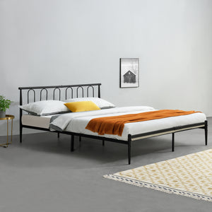 Stalen bed Tampere bedframe met bedbodem zwart - verschillende maten