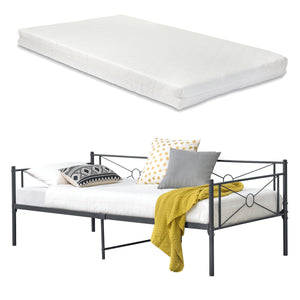 Metalen bed Alvesta met bedbodem en matras 90x200 cm - 3 varianten