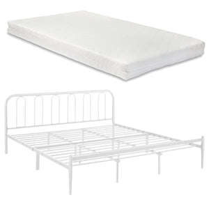 Metalen bedframe Hanko wit met matras - verschillende maten