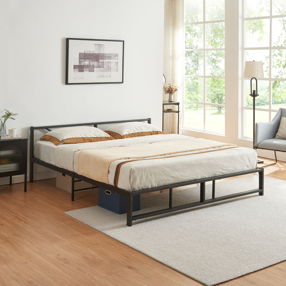 Metallbed Meran Staal Zwart [en.casa] - premiumXL