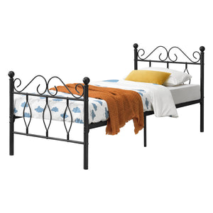 Metalen bedframe Apolda met metalen bedbodem zwart - 3 varianten