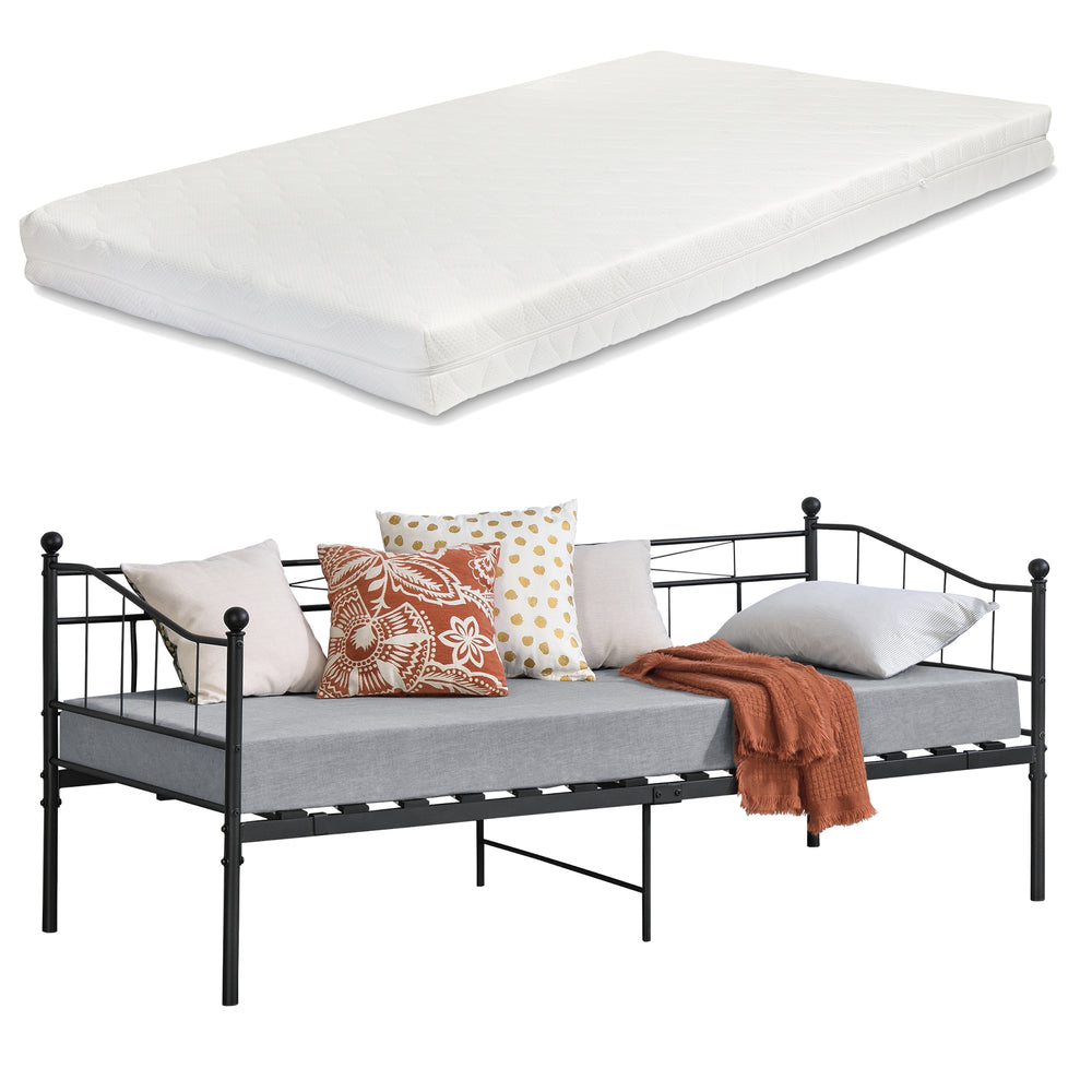 Metalen bed Arjeplog 90x200cm met matras div. kleuren en.casa - premiumXL