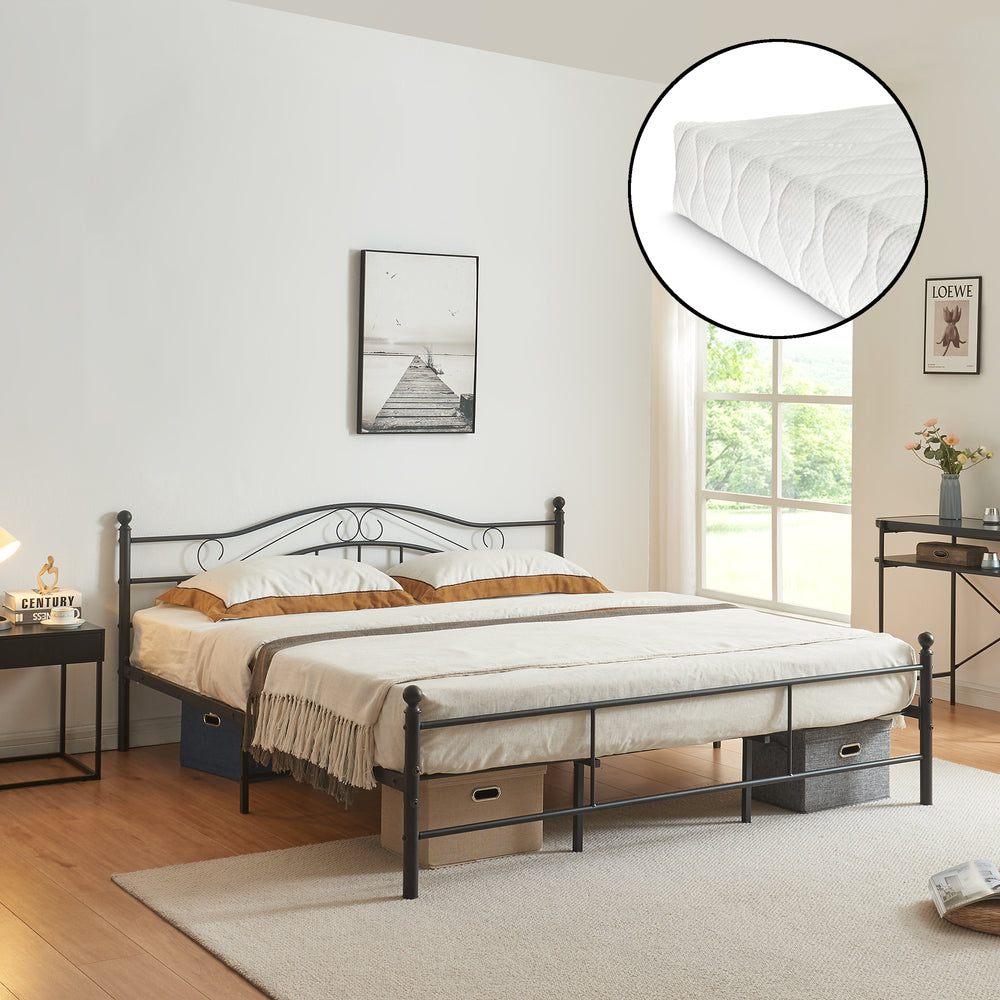 Metallbett Florenz met matras [en.casa] - premiumXL