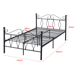 Metalen bedframe Apolda met metalen bedbodem zwart - 3 varianten