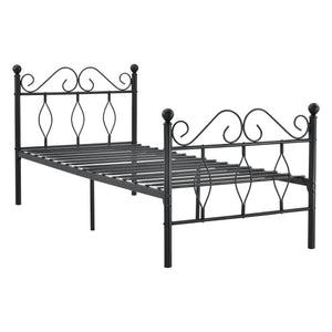 Metalen bedframe Apolda met metalen bedbodem zwart - 3 varianten