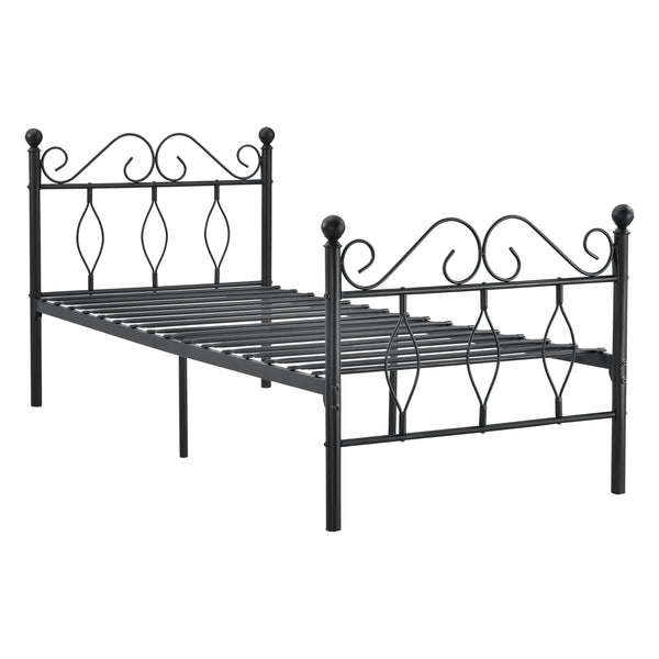 Metalen bedframe Apolda met metalen bedbodem zwart - 3 varianten
