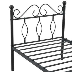 Metalen bedframe Apolda met metalen bedbodem zwart - 3 varianten