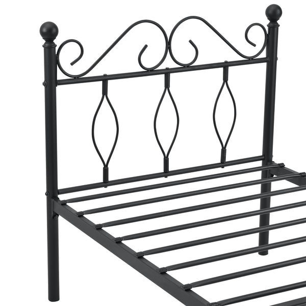 Metalen bedframe Apolda met metalen bedbodem zwart - 3 varianten