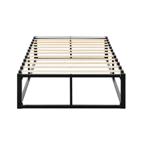 Metalen bed Kogel met lattenbodem zwart - verschillende maten