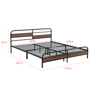 Metalen bed Aarau bedframe met bedbodem zwart - verschillende maten