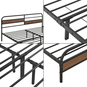 Metalen bed Aarau bedframe met bedbodem zwart - verschillende maten