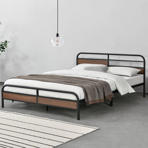 Metalen bed Aarau bedframe met bedbodem zwart - verschillende maten