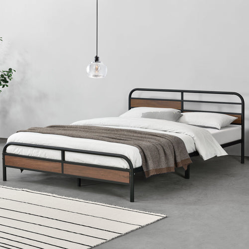 Metalen bed Aarau bedframe met bedbodem zwart - verschillende maten